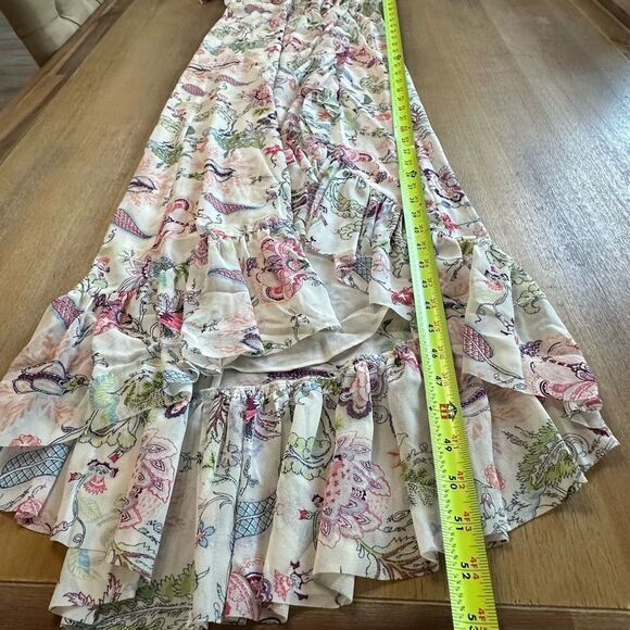 CINQ À SEPT Sheila‎ Floral Ruffle-Trim Midi Dress Size 2 V-Neck Flutter Sleeve - Picture 8 of 14